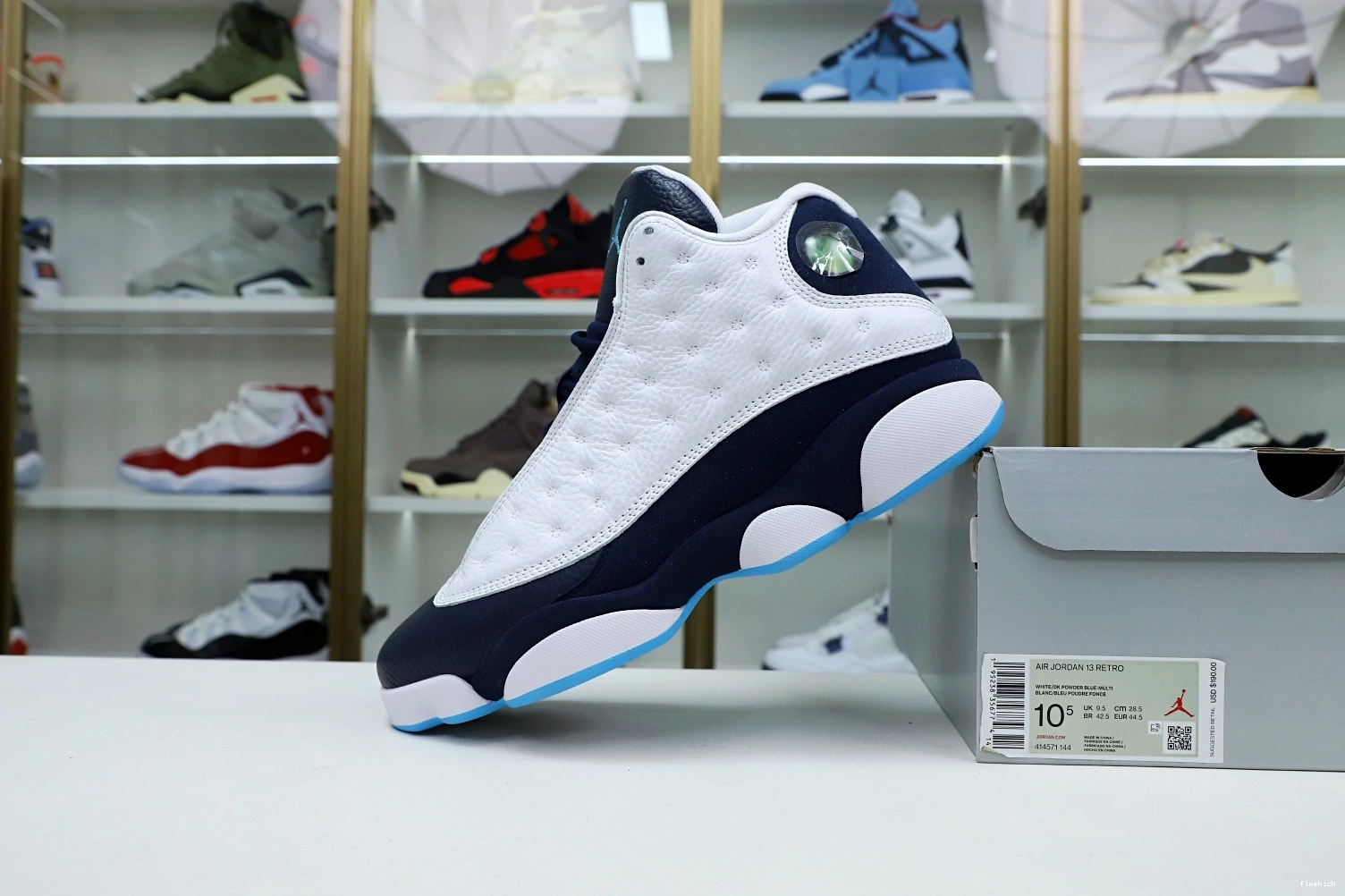BLUE POWDER AIR RETRO JORDAN WHITE 13 414571-144 OBSIDIAN 0218